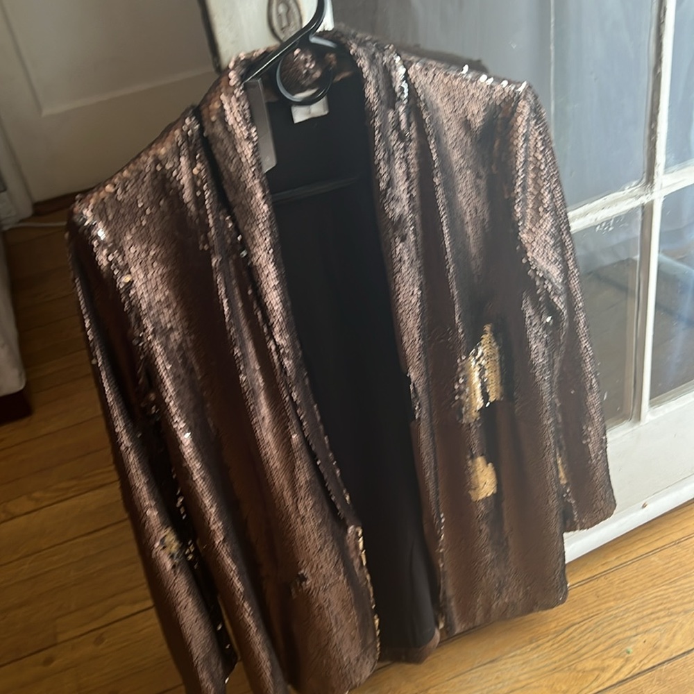 Zara sequined Size 8 brown/silver Blazer
